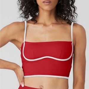 Alo Yoga | LIMITED ED Airbrush Steamlined Bra Tank in Classic Red/White in Small
